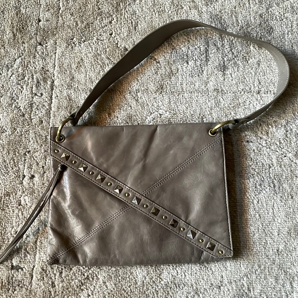 Grey leather Hobo Brand purse